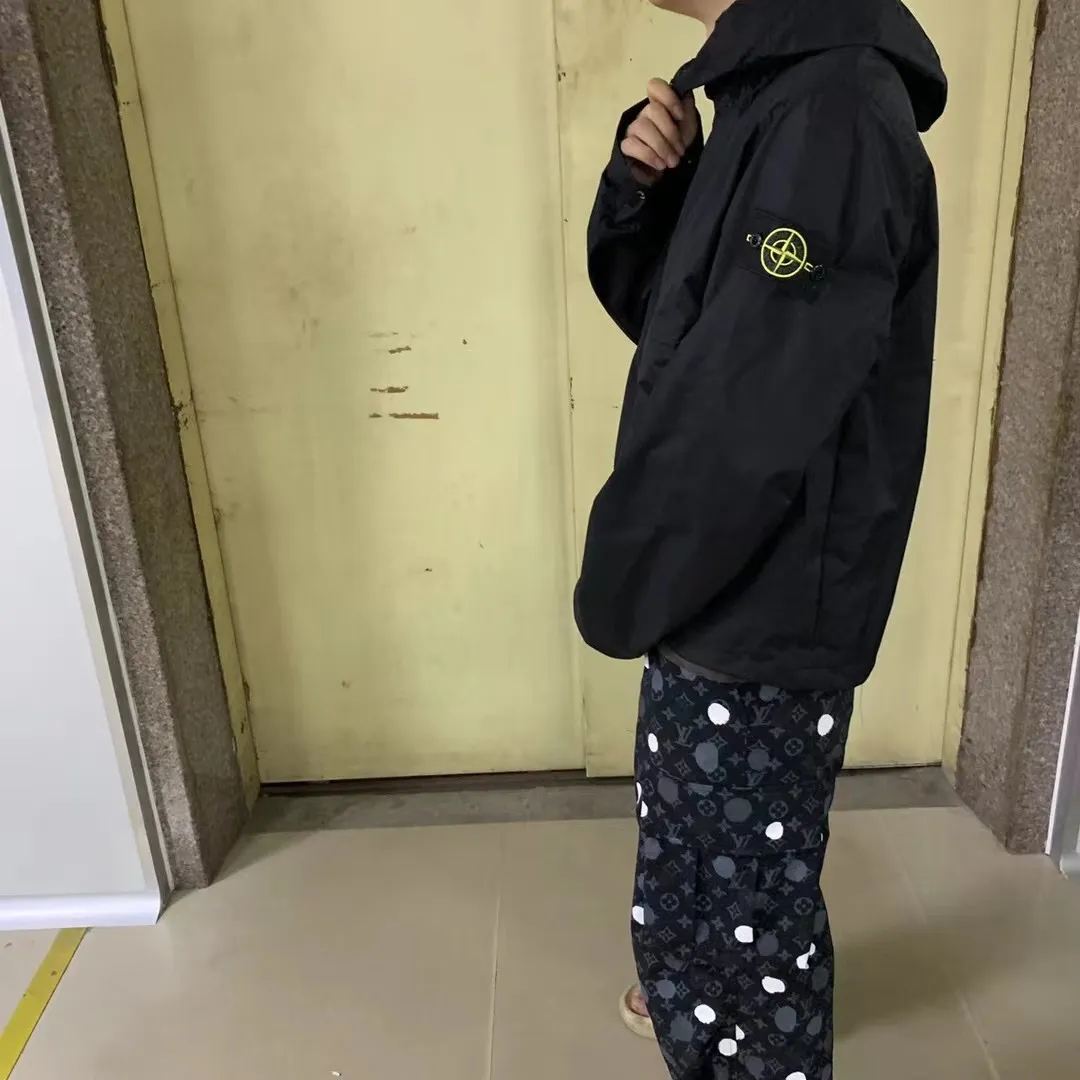 8856#P260💰 Stone Island Stone Island 3L-tc material hooded jacket jacket Color: Black Size: M-XXL